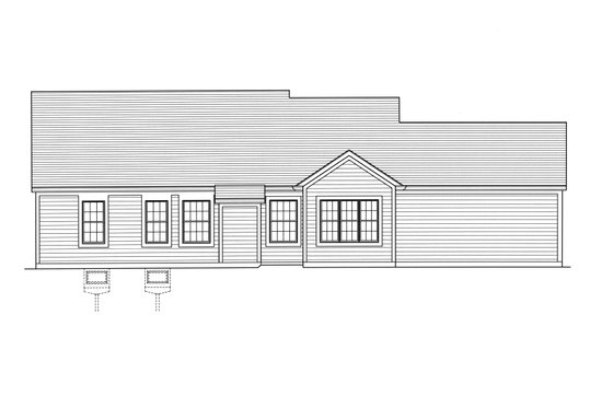 Exterior - Rear Elevation for Ranch House Plan #46-895 - 3 bed, 2 bath