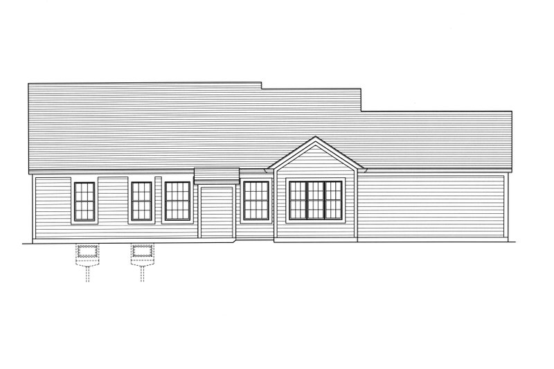 Home Plan - Exterior - Rear Elevation for Ranch House Plan #46-895 - 3 bed, 2 bath