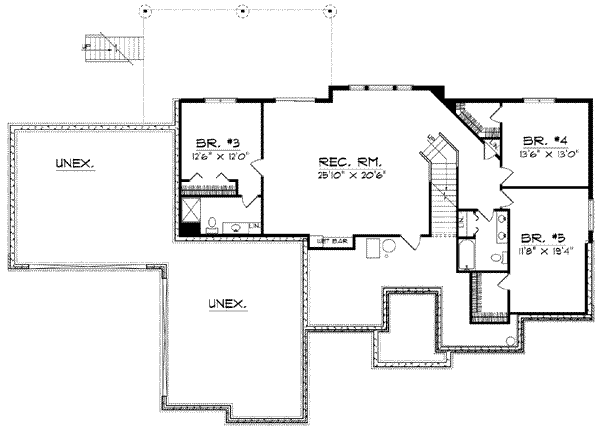 Home Plan - Traditional Floor Plan - Lower Floor Plan #70-583