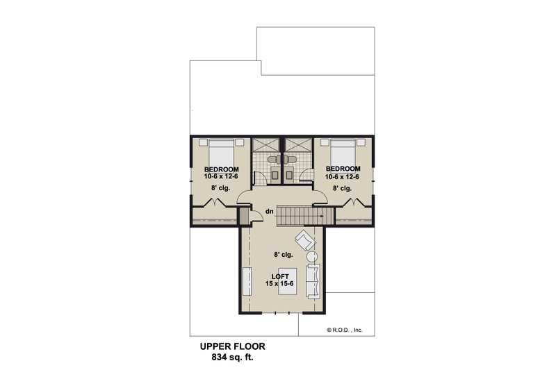 Dream House Plan - Floor Plan - Upper Floor for Craftsman House Plan #51-1289 - 3 bed, 3.5 bath