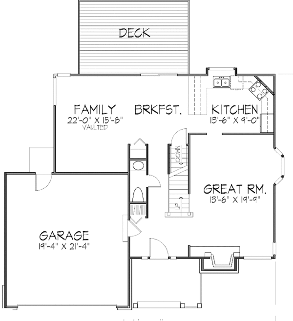 Architectural House Design - Craftsman Floor Plan - Main Floor Plan #320-849