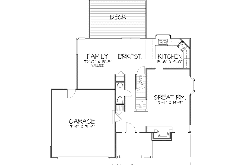 Home Plan - Floor Plan - Main Floor for Craftsman House Plan #320-849 - 3 bed, 2.5 bath