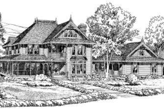 Exterior - Front Elevation for European House Plan #312-439 - 5 bed, 3.5 bath