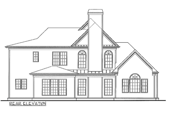 Exterior - Rear Elevation for Traditional House Plan #54-521 - 4 bed, 2.5 bath