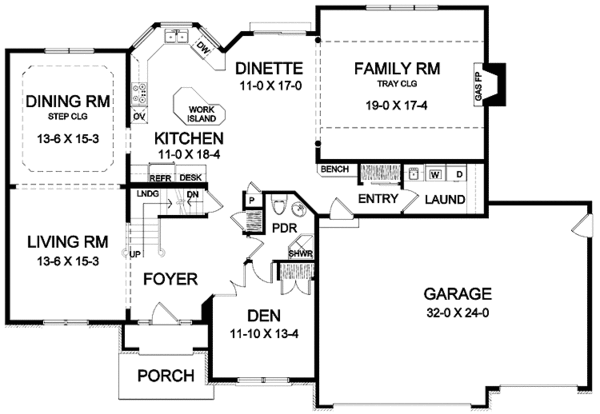 Home Plan - Classical Floor Plan - Main Floor Plan #328-386