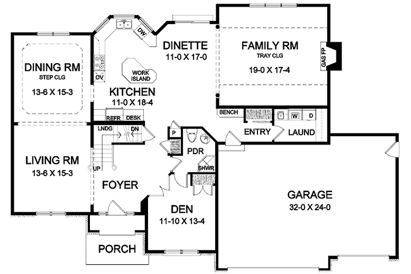 Home Plan - Floor Plan - Main Floor for Classical House Plan #328-386 - 5 bed, 4 bath