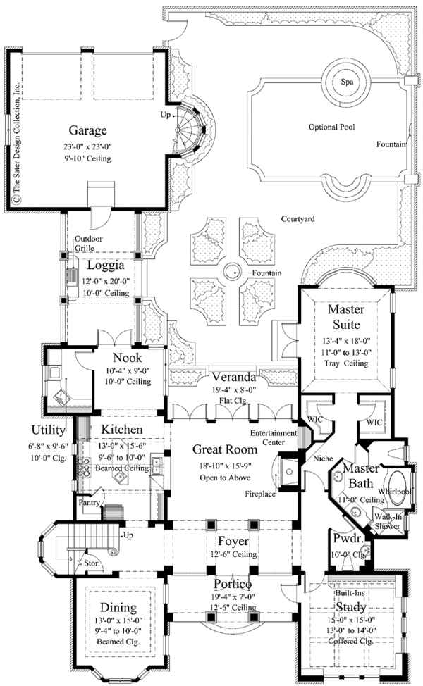 Mediterranean Floor Plan - Main Floor Plan #930-280