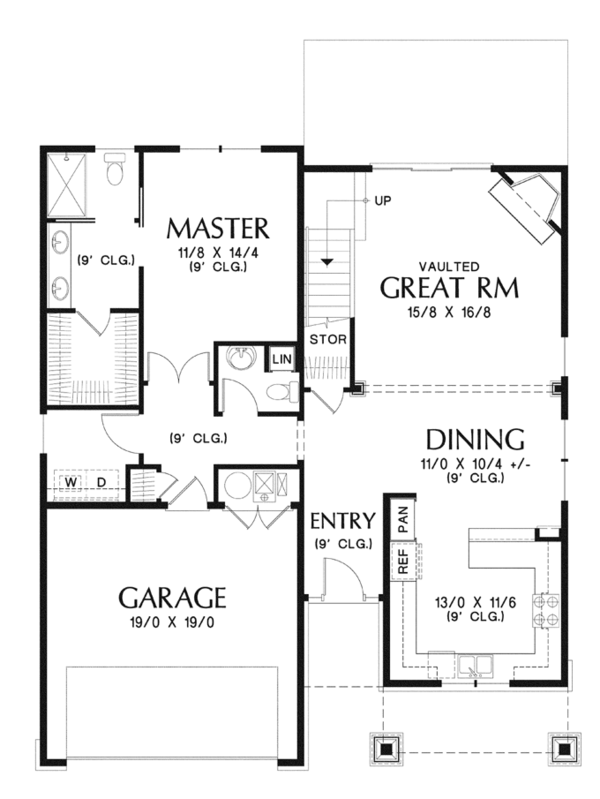 Architectural House Design - Craftsman Floor Plan - Main Floor Plan #48-901