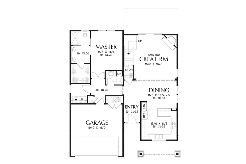 Architectural House Design - Floor Plan - Main Floor for Craftsman House Plan #48-901 - 4 bed, 2.5 bath