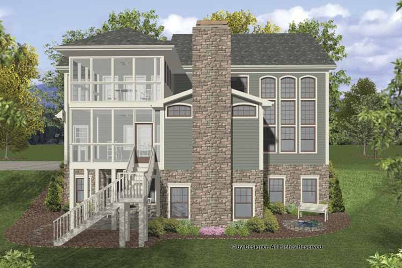 Architectural House Design - Exterior - Rear Elevation for Traditional House Plan #56-680 - 4 bed, 4 bath