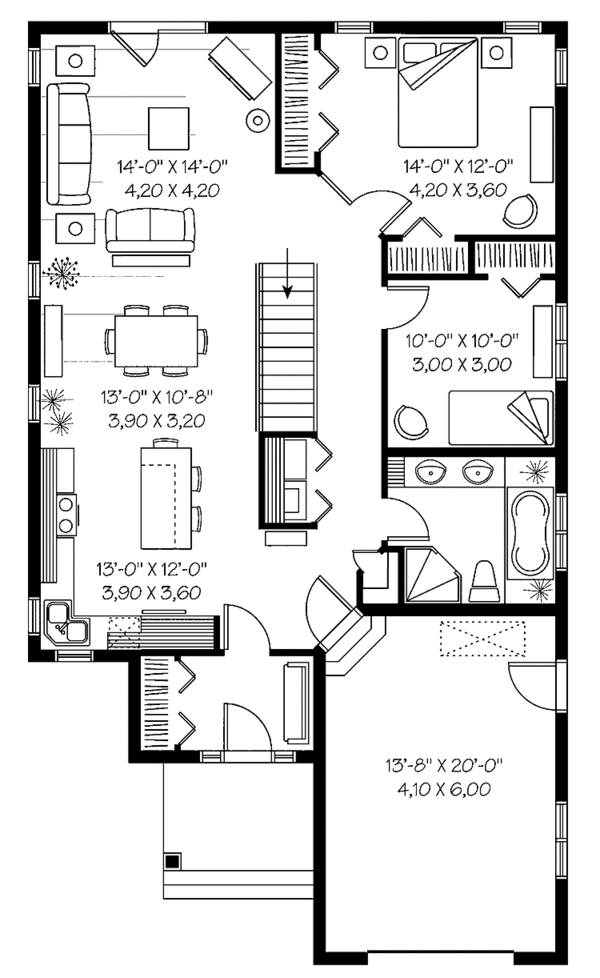 House Plan Design - Craftsman Floor Plan - Main Floor Plan #23-2381