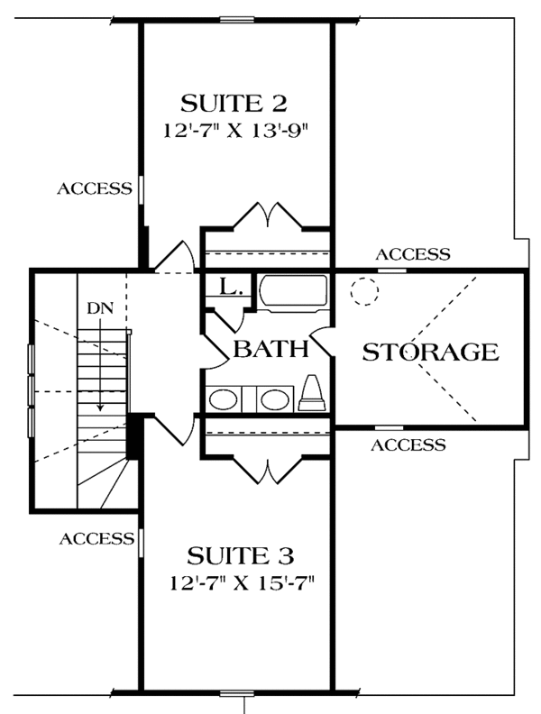Architectural House Design - Country Floor Plan - Upper Floor Plan #453-500