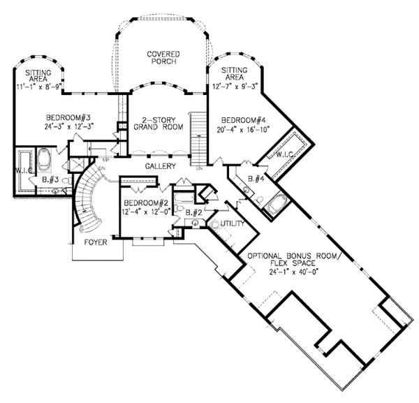 Architectural House Design - European Floor Plan - Upper Floor Plan #54-289