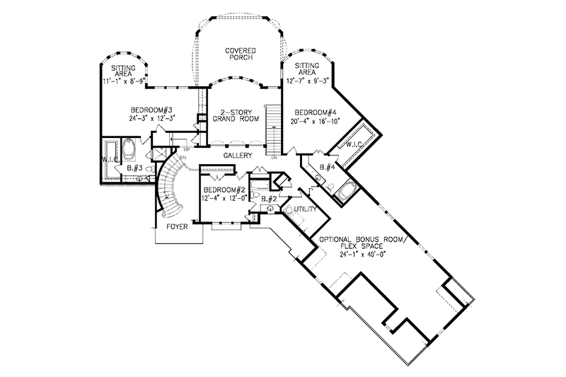 Home Plan - Floor Plan - Upper Floor for European House Plan #54-289 - 4 bed, 4.5 bath