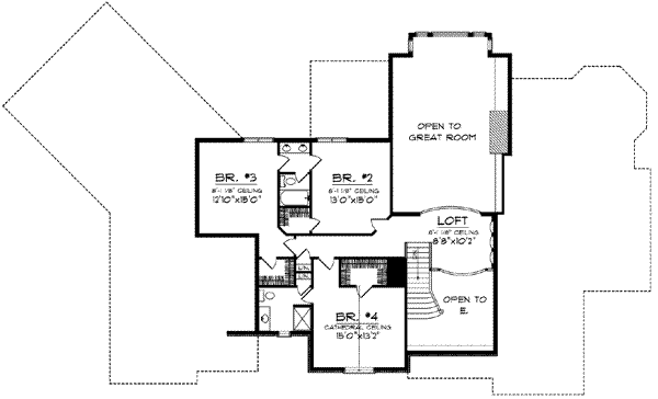 Architectural House Design - European Floor Plan - Upper Floor Plan #70-639