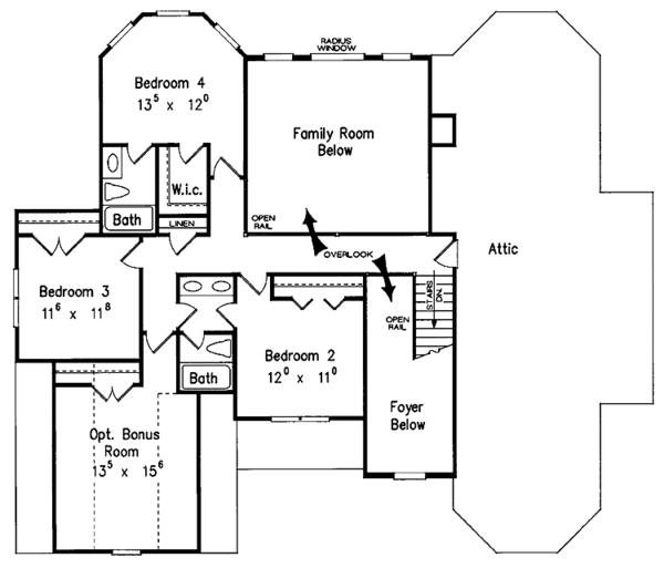 Home Plan - Colonial Floor Plan - Upper Floor Plan #927-379