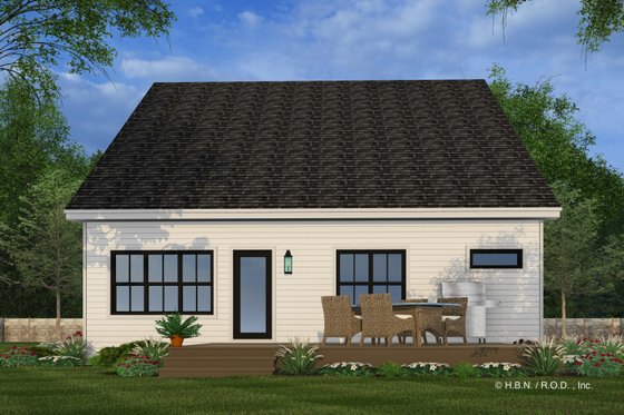 Exterior - Rear Elevation for Farmhouse House Plan #51-1343 - 3 bed, 2.5 bath