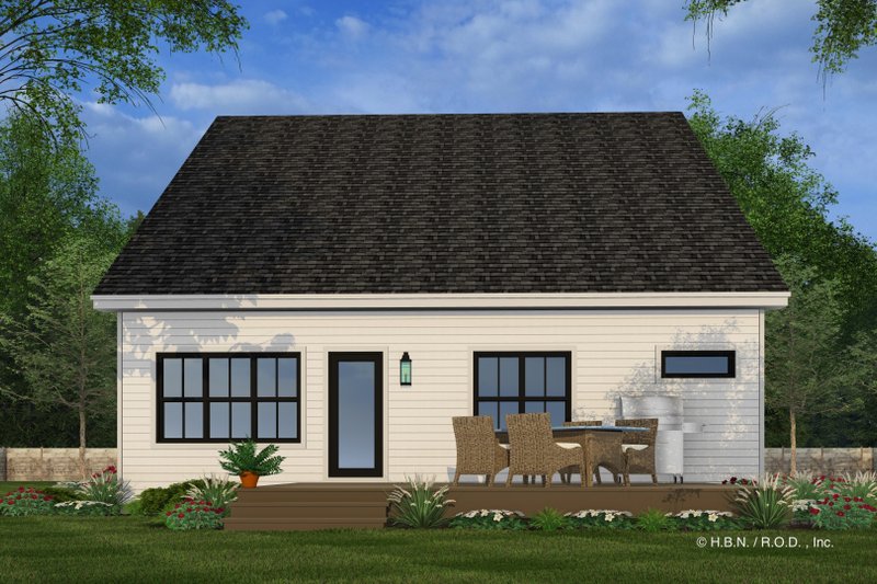 House Design - Exterior - Rear Elevation for Farmhouse House Plan #51-1343 - 3 bed, 2.5 bath