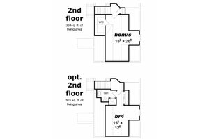 Floor Plan - Upper Floor House Plan #329-336 - 4 bed, 3 bath