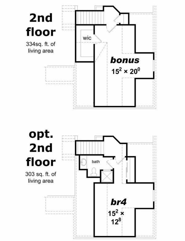 Floor Plan - Upper Floor Plan #329-336