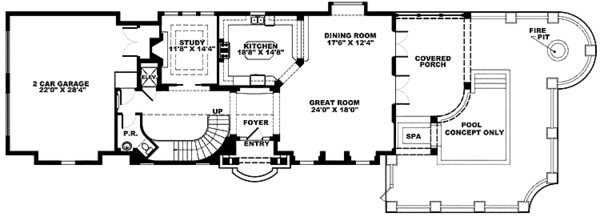 Architectural House Design - Classical Floor Plan - Main Floor Plan #1017-152