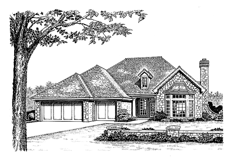 Architectural House Design - Country Exterior - Front Elevation Plan #310-1097