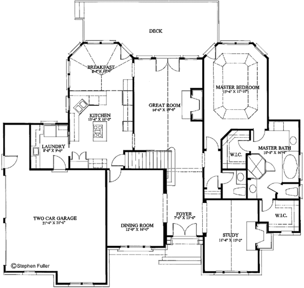 Architectural House Design - Country Floor Plan - Main Floor Plan #429-63