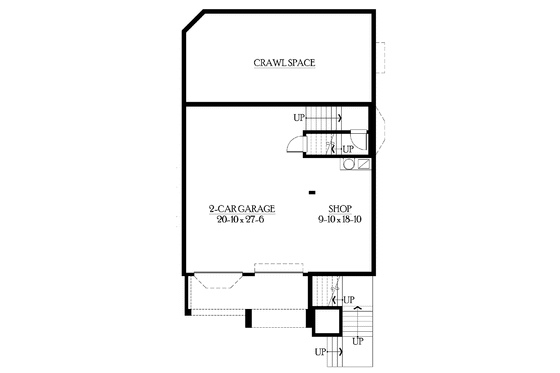Floor Plan - Lower Floor for Craftsman House Plan #132-242 - 3 bed, 2.5 bath