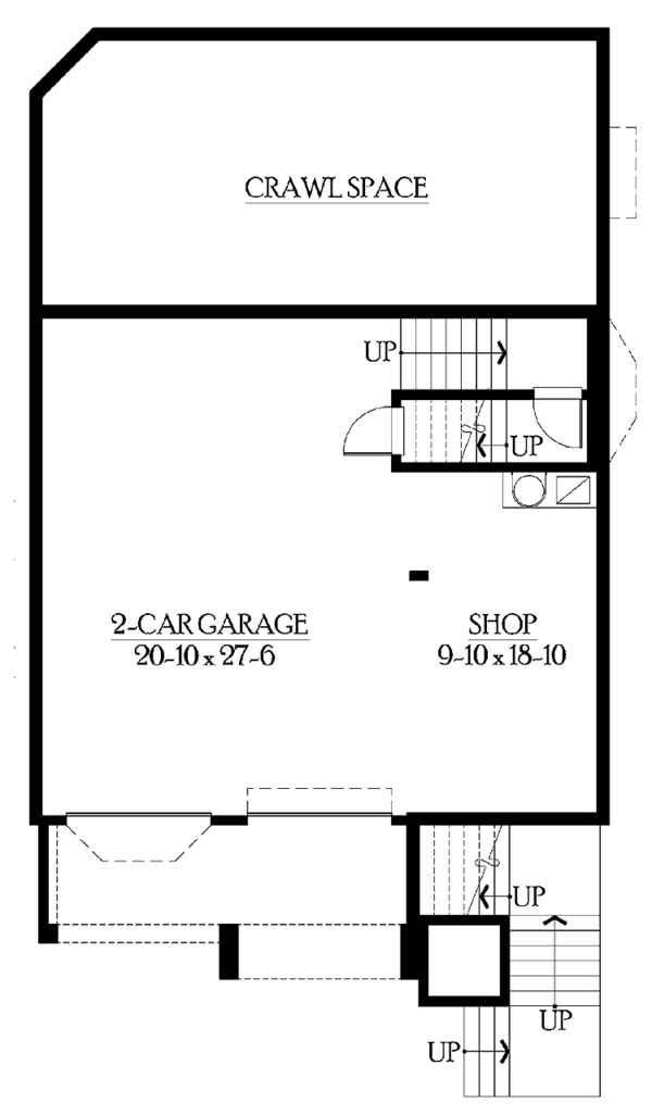 Architectural House Design - Craftsman Floor Plan - Lower Floor Plan #132-242