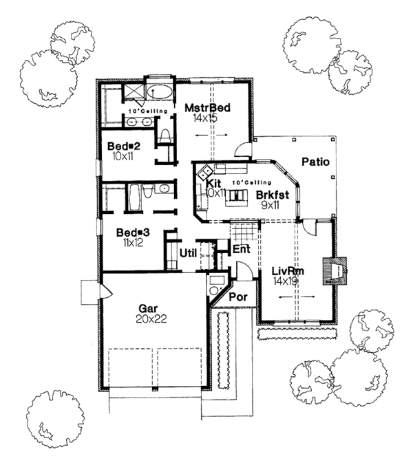 Home Plan - Ranch Floor Plan - Main Floor Plan #310-1041