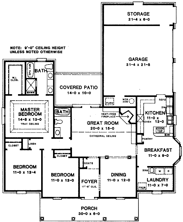 House Design - Colonial Floor Plan - Main Floor Plan #10-117