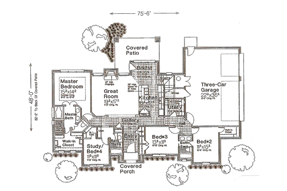 Floor Plan - Main Floor for European House Plan #310-965 - 4 bed, 3 bath