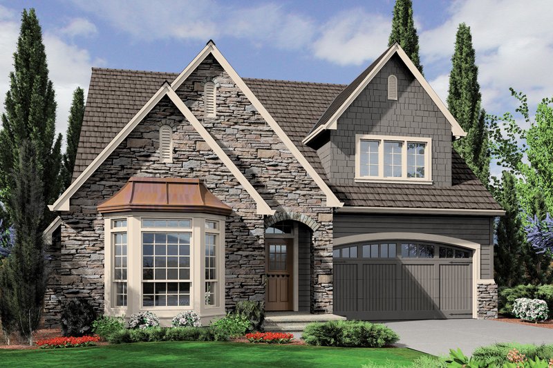 Architectural House Design - Front View - 2200 square foot Cottage plan