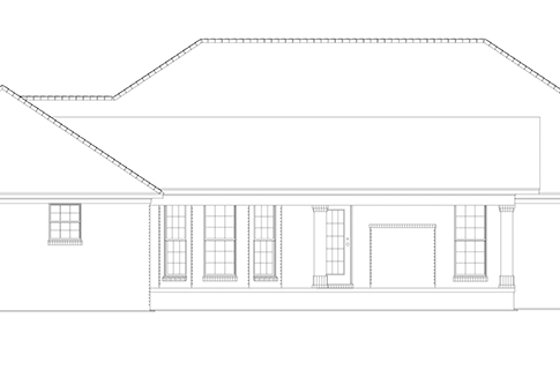 Exterior - Rear Elevation for Ranch House Plan #17-2781 - 3 bed, 2.5 bath