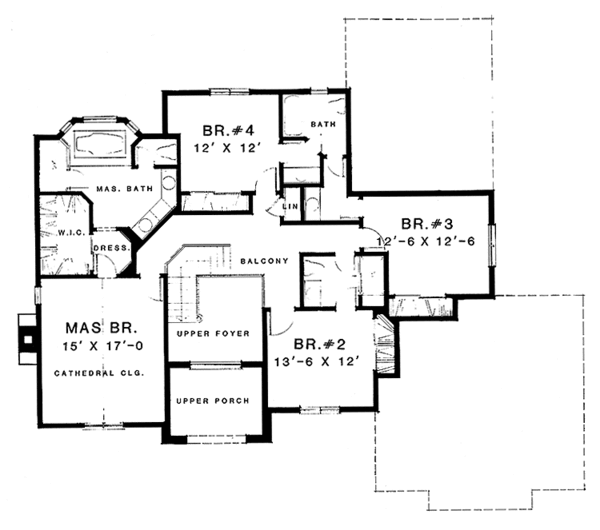 Architectural House Design - Contemporary Floor Plan - Upper Floor Plan #1001-81
