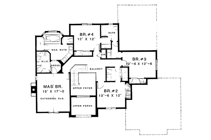 Home Plan - Floor Plan - Upper Floor for Contemporary House Plan #1001-81 - 4 bed, 3.5 bath