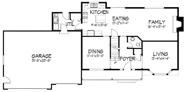 House Plan Design - Country Floor Plan - Main Floor Plan #51-752