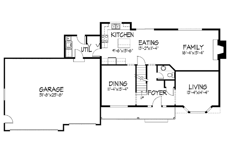 Home Plan - Floor Plan - Main Floor for Country House Plan #51-752 - 4 bed, 2.5 bath