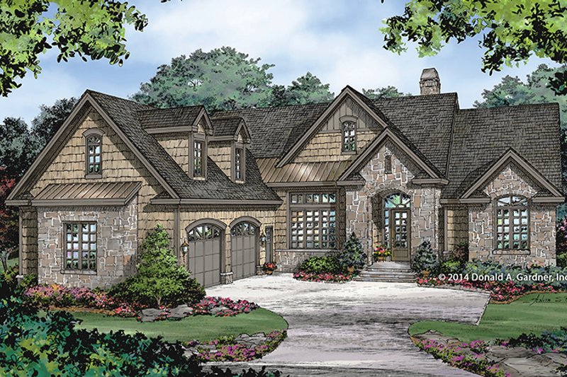 Architectural House Design - Exterior - Front Elevation 4 for European House Plan #929-984 - 3 bed, 2 bath