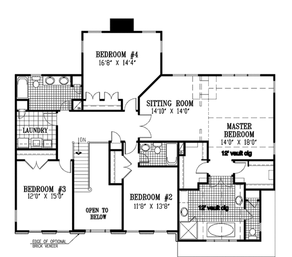 Home Plan - Colonial Floor Plan - Upper Floor Plan #953-46