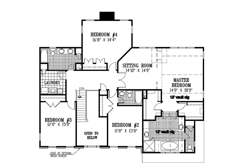 Home Plan - Floor Plan - Upper Floor for Colonial House Plan #953-46 - 4 bed, 3.5 bath