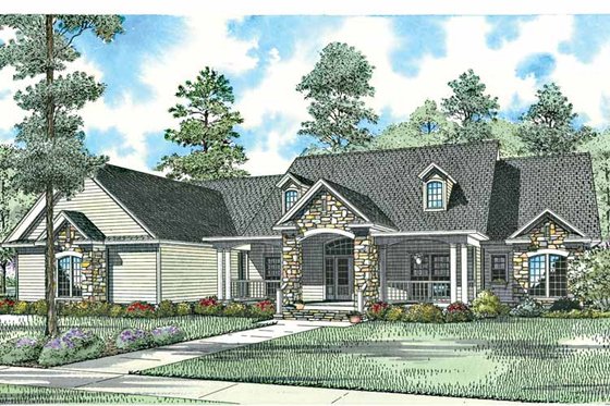 Exterior - Front Elevation 3 for Craftsman House Plan #17-2771 - 4 bed, 3 bath