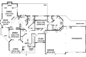 Floor Plan - Main Floor for Colonial House Plan #60-1006 - 3 bed, 3.5 bath