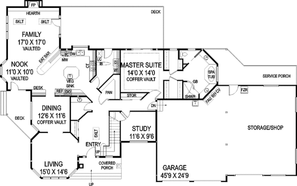 House Design - Colonial Floor Plan - Main Floor Plan #60-1006