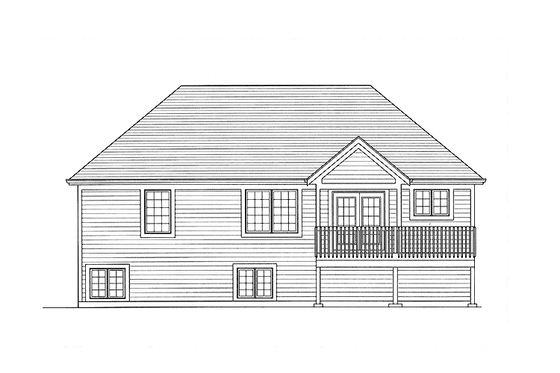 Exterior - Rear Elevation for Traditional House Plan #46-805 - 3 bed, 3 bath