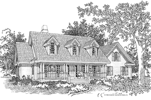 Exterior - Front Elevation 3 for Ranch House Plan #929-244 - 3 bed, 2 bath