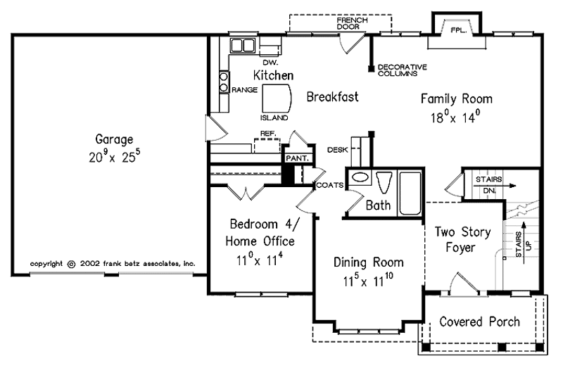 House Blueprint - Floor Plan - Main Floor for Country House Plan #927-881 - 4 bed, 3 bath