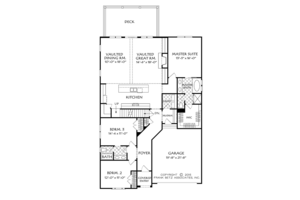 Floor Plan - Main Floor for Colonial House Plan #927-970 - 3 bed, 2 bath