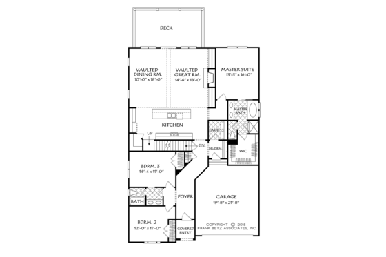Floor Plan - Main Floor for Colonial House Plan #927-970 - 3 bed, 2 bath