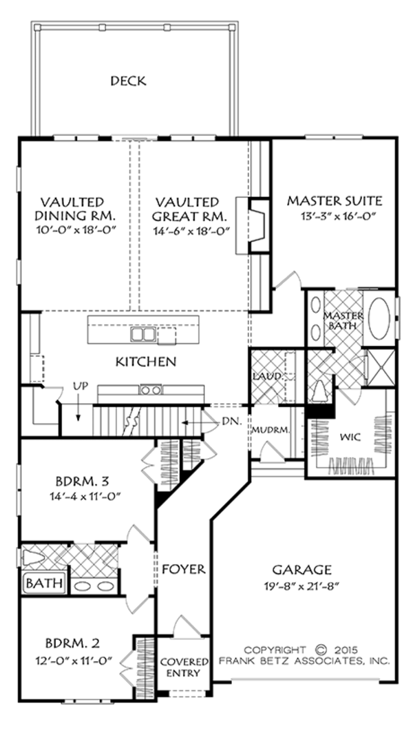 Architectural House Design - Colonial Floor Plan - Main Floor Plan #927-970